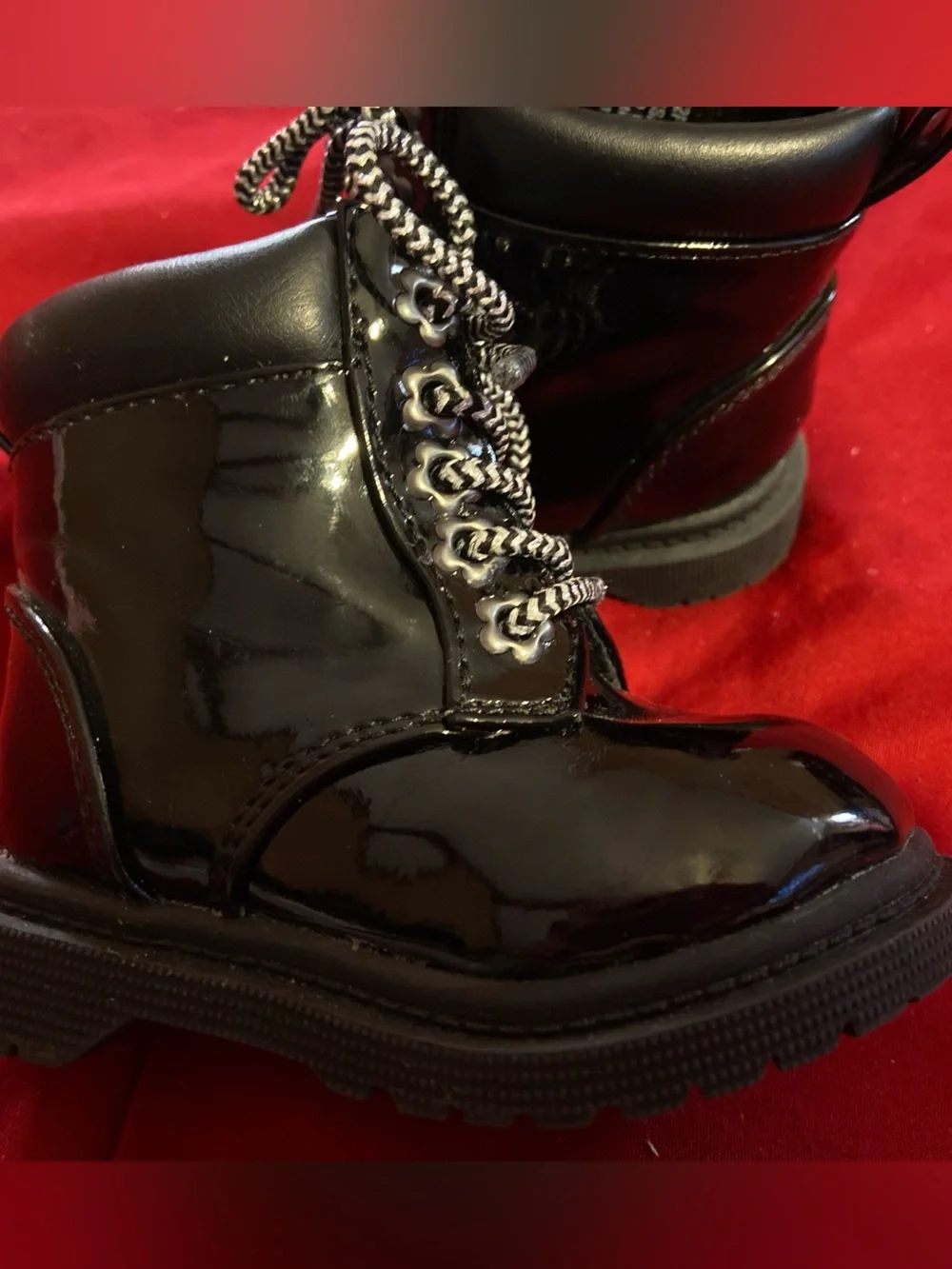 Baby Black Lace-Up Boots 🖤